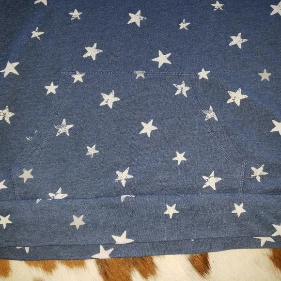 Womens sweatshirt hoodie navy and white stars - Picture 4 of 7